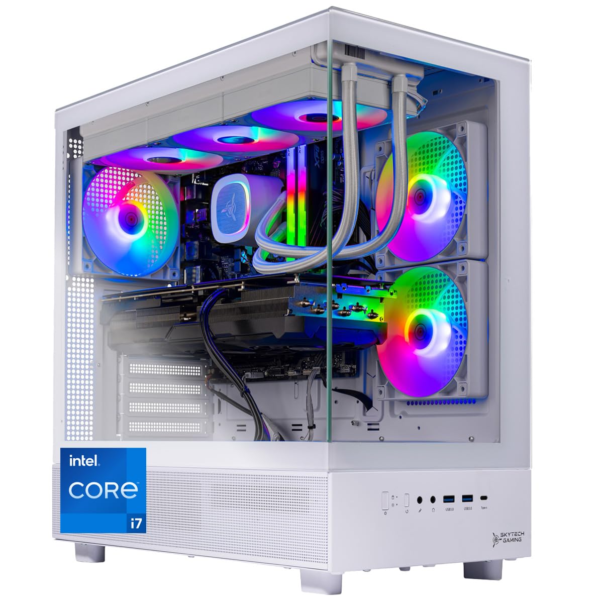Skytech Azure Gaming PC Desktop, Intel i7 14700F 2.1 GHz (5.3GHz